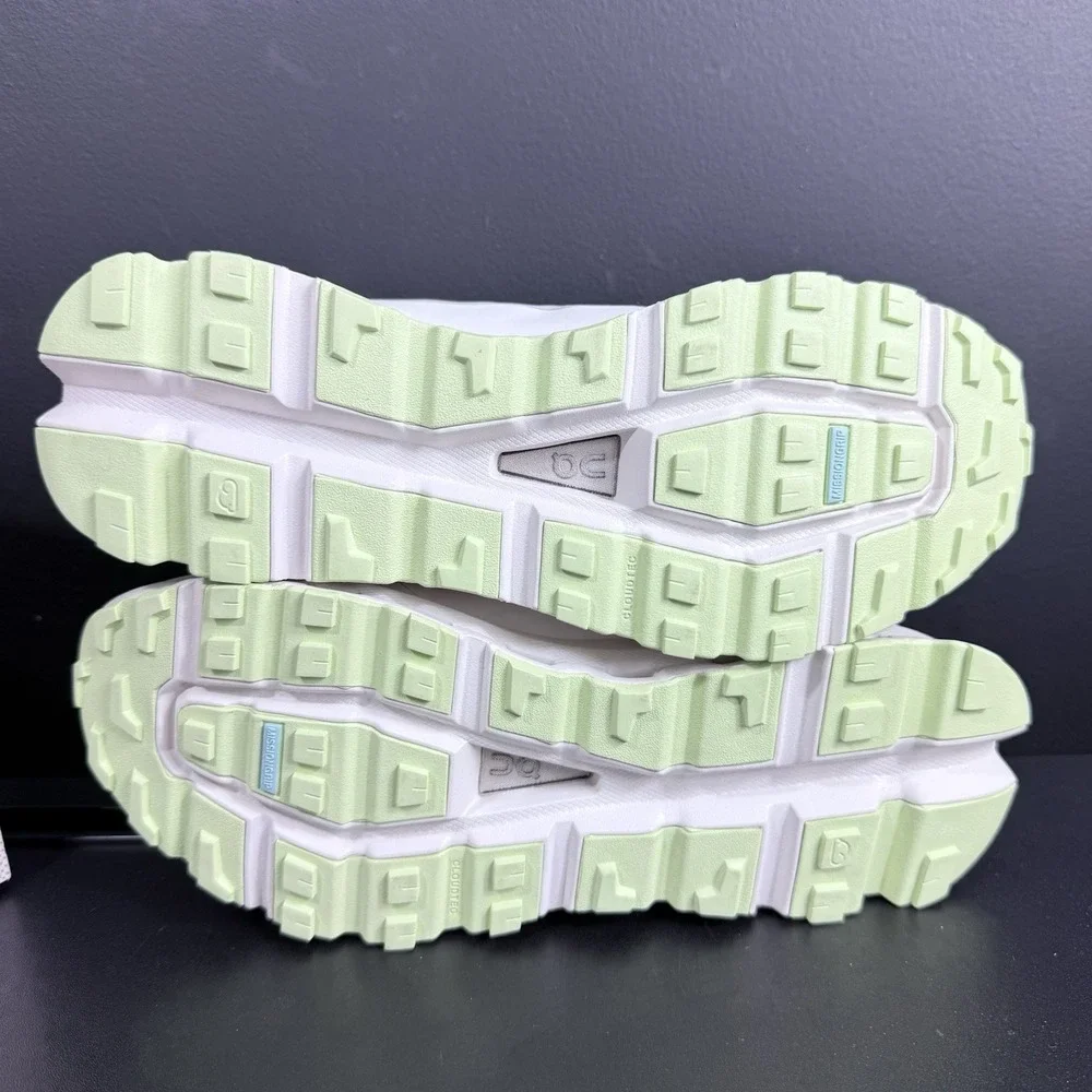 On Cloudroam Womens 10.5 Mid Boot Waterproof White Ice Limelight Green Shoes